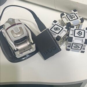 Smart Interactive Robot with Charging Base - Silver and Black
